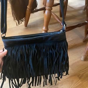 Black fringe purse